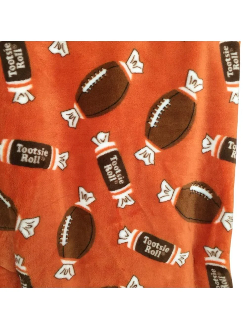 Tootsie Roll Football Oversized Plush Throw Orange Brown 60